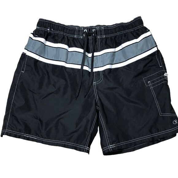 Op Swim Trunks Men Size 40 Black Beach Board Shorts Mesh Liner Pocket Polyester - Picture 1 of 7